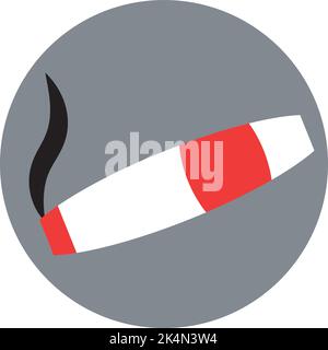 Burning cigar, illustration, vector on a white background. Stock Vector