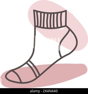 Short sock, illustration, vector on a white background. Stock Vector