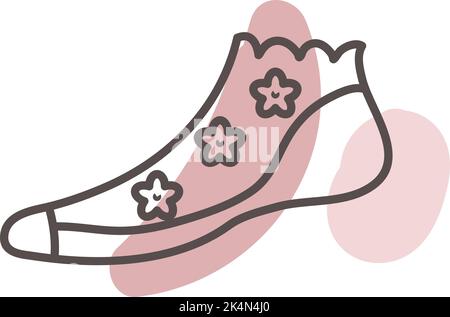 Female sock, illustration, vector on a white background. Stock Vector