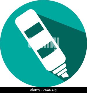 Stationery marker, illustration, vector on a white background. Stock Vector