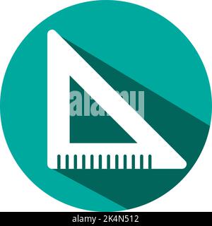 Stationery triangle ruler, illustration, vector on a white background. Stock Vector