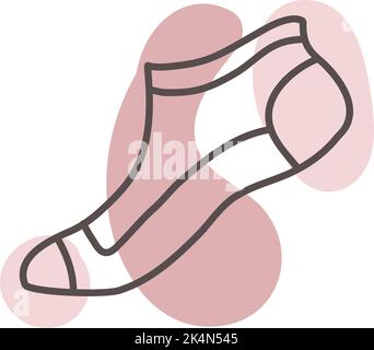 Short sock, illustration, vector on a white background. Stock Vector