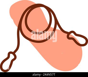 Jumping rope, illustration, vector on a white background. Stock Vector