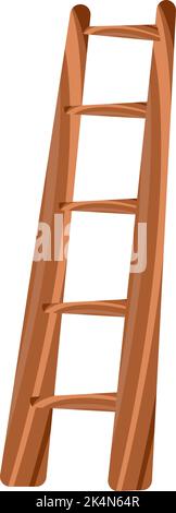 Old wooden ladders, illustration, vector on a white background. Stock Vector