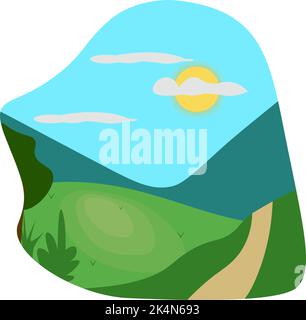 Beautiful nature, illustration, vector on a white background. Stock Vector