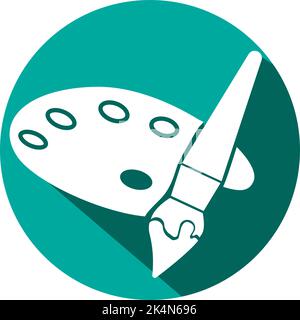 Stationery painting palette, illustration, vector on a white background. Stock Vector