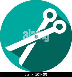 Stationery scissors, illustration, vector on a white background. Stock Vector