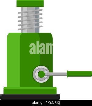 Green lifting jack, illustration, vector on a white background. Stock Vector