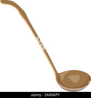 Golden laddle, illustration, vector on a white background. Stock Vector