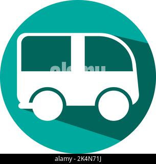 Mini bus, illustration, vector on a white background. Stock Vector