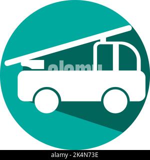 Fire truck, illustration, vector on a white background. Stock Vector