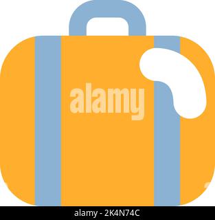 Yellow travel suitcase, illustration, vector on a white background. Stock Vector
