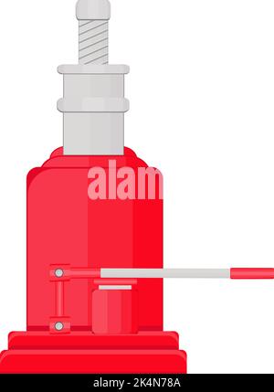 Red lifting jack, illustration, vector on a white background. Stock Vector