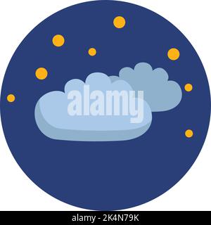 Two night clouds, illustration, vector on a white background. Stock Vector