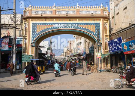 BAHAWALPUR, PAKISTAN- FEBRUARY 24, 2020; Entrance of Ahmadpuri Gate in Bahawalpur Stock Photo