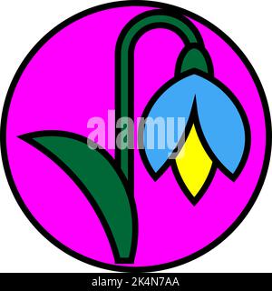 SDpring snowdrop flower, illustration, vector on a white background. Stock Vector