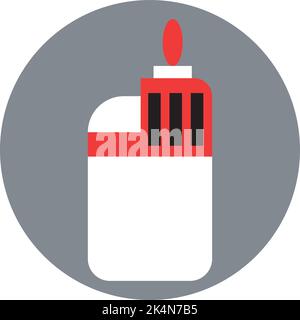 Smoking lighter, illustration, vector on a white background. Stock Vector