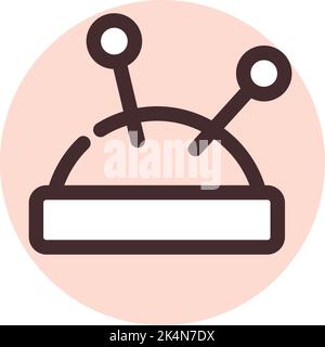 Textile pin cushion, illustration, vector on a white background. Stock Vector