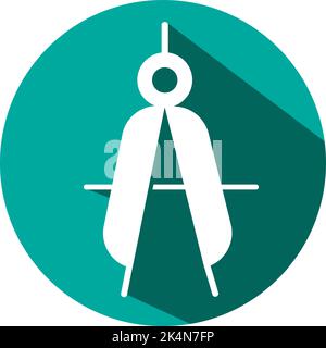 Stationery compass, illustration, vector on a white background. Stock Vector