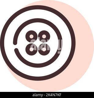 Textile button, illustration, vector on a white background. Stock Vector