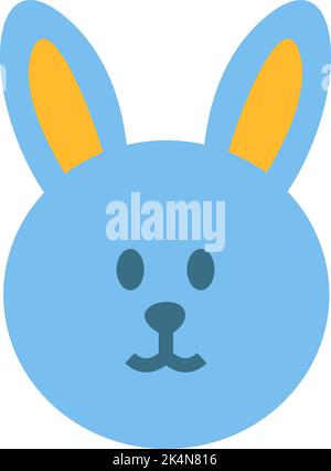 Blue bunny toy, illustration, vector on a white background. Stock Vector