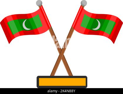 Maldives flag, illustration, vector on a white background. Stock Vector