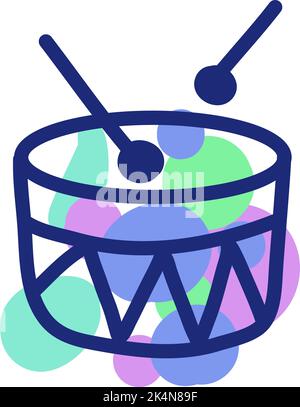Colorful drums toy, illustration, vector on a white background. Stock Vector