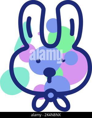 Colorful bunny toy, illustration, vector on a white background. Stock Vector
