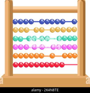 School abacus, illustration, vector on a white background. Stock Vector