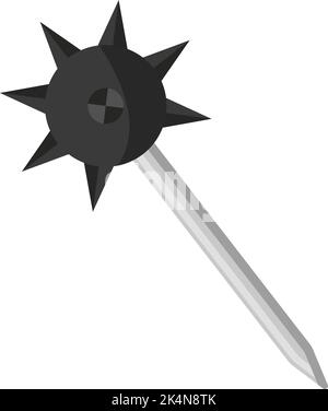 Warrior mace, illustration, vector on a white background. Stock Vector