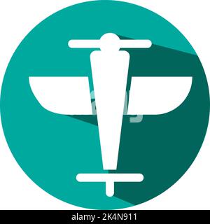 Flying airplane, illustration, vector on a white background. Stock Vector