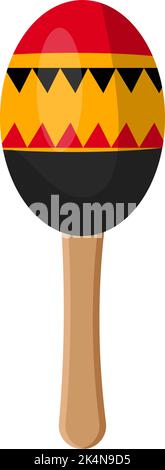 Black and red maraca, illustration, vector on a white background. Stock Vector