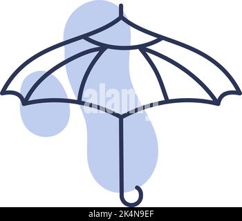 Umbrella with lines, illustration, vector on a white background. Stock Vector