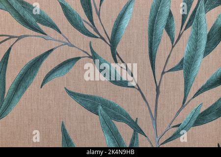 Abstract leaf wallpaper with exotic decorative leaves pattern Stock Photo