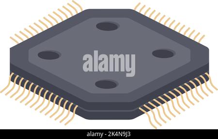Micro chip, illustration, vector on a white background. Stock Vector