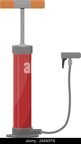 Bike air pump, illustration, vector on a white background. Stock Vector