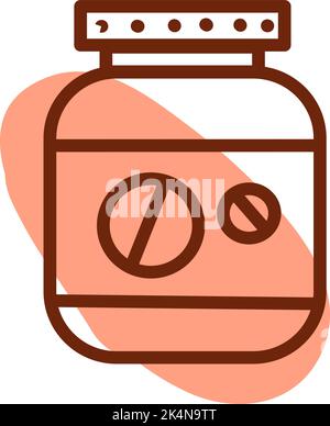Healthy gym suplements, illustration, vector on a white background. Stock Vector