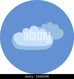 Two clouds, illustration, vector on a white background. Stock Vector