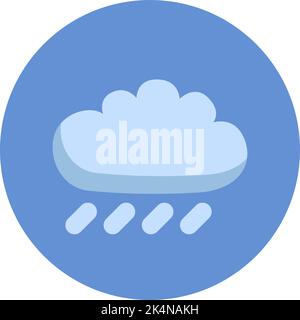 One rainy cloud, illustration, vector on a white background. Stock Vector