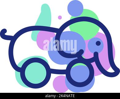 Colorful elephant toy, illustration, vector on a white background. Stock Vector