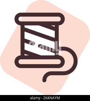 Textile spool of thread, illustration, vector on a white background. Stock Vector