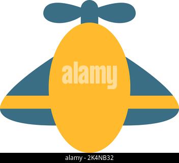 Yellow plane toy, illustration, vector on a white background. Stock Vector