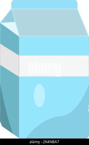 Carton of milk, illustration, vector on a white background. Stock Vector