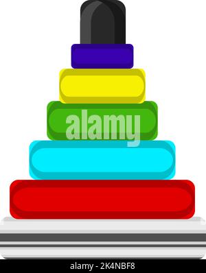 Colorful baby toy, illustration, vector on a white background. Stock Vector