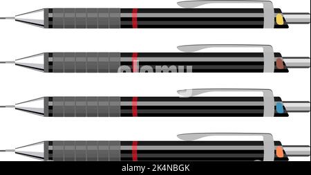 Mechanical pencils, illustration, vector on a white background. Stock Vector