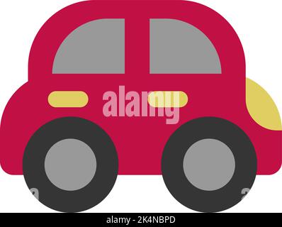 Red transport car, illustration, vector on a white background. Stock Vector