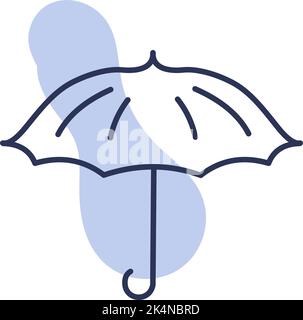 Umbrella with stripes, illustration, vector on a white background. Stock Vector