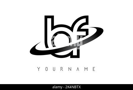 Outline letters bf b f logo with a minimalist design. Letters with elegant, simple and two letters design. Creative Vector Illustration with letters. Stock Vector