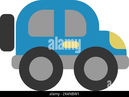 Off road blue transport car, illustration, vector on a white background. Stock Vector