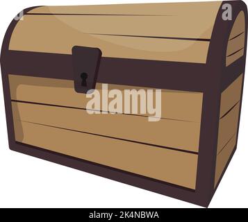 Sea treasure chest, illustration, vector on a white background. Stock Vector
